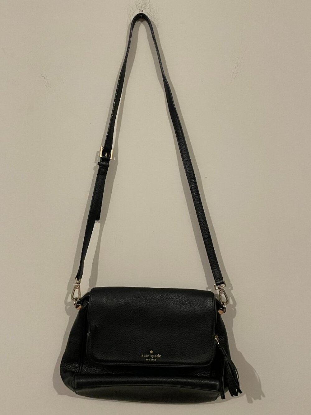 Kate Spade Chester Street Miri Black Pebbled Leather Crossbody Bag